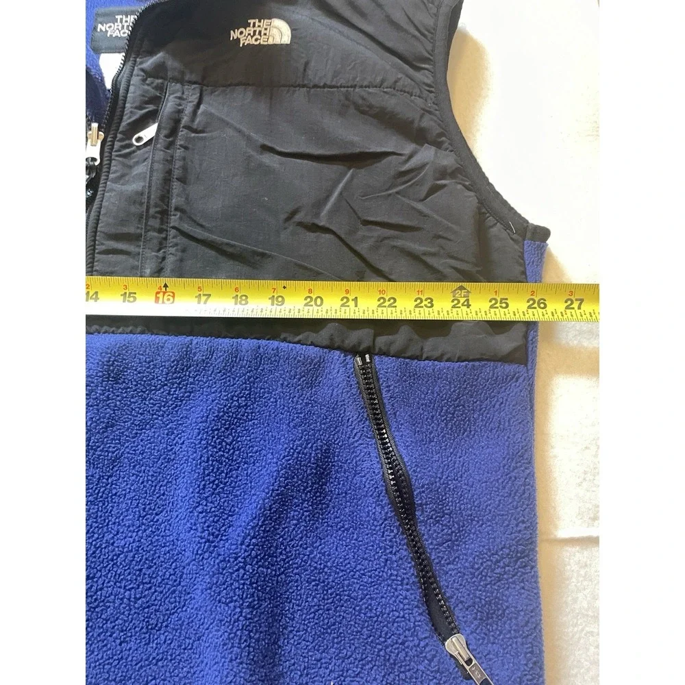 Vintage North Face Denali Vest Men's Size XL Black Blue USA Fleece Zip‎ Pockets